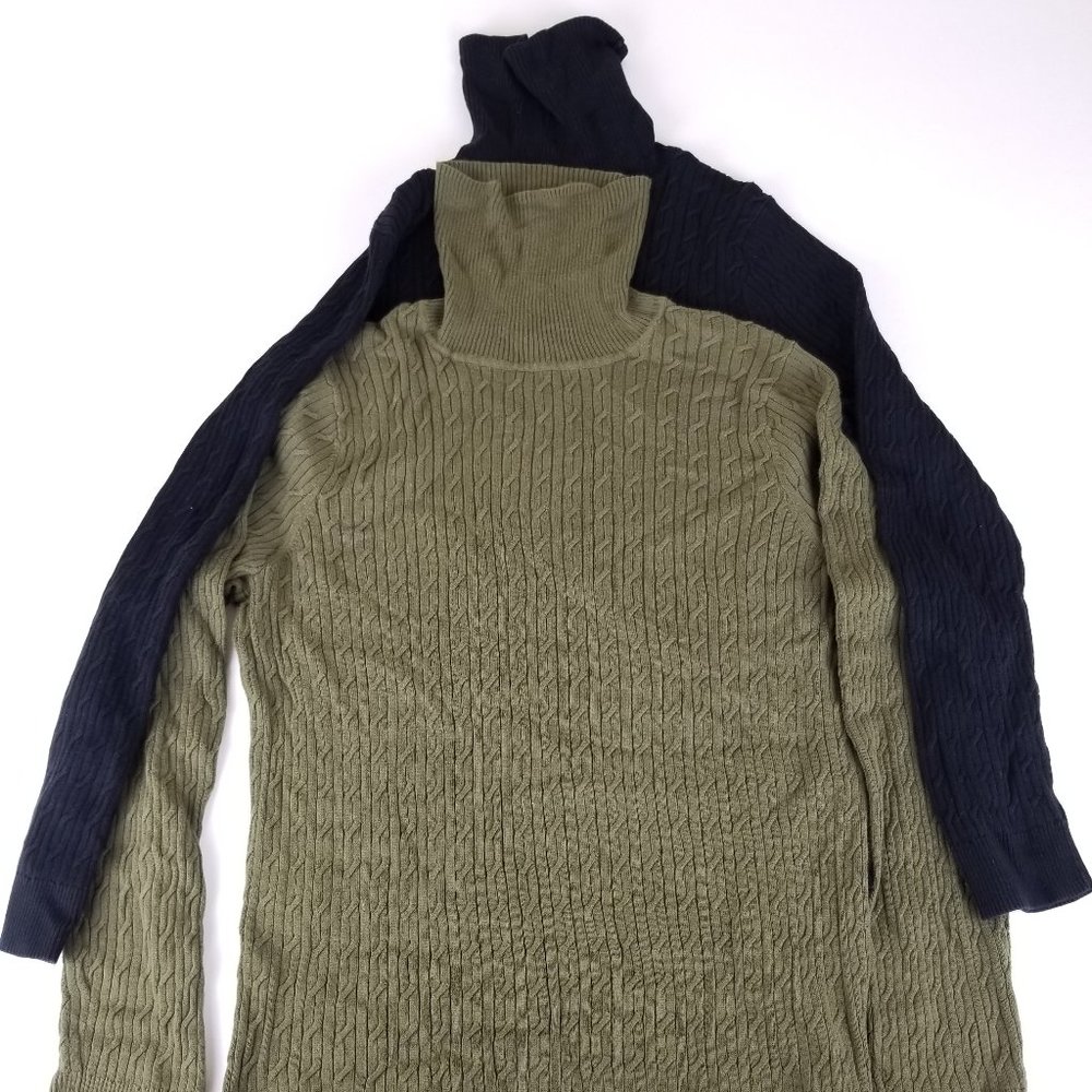 Lot of 2 Talbots Cable Knit Pima Cotton Sweaters